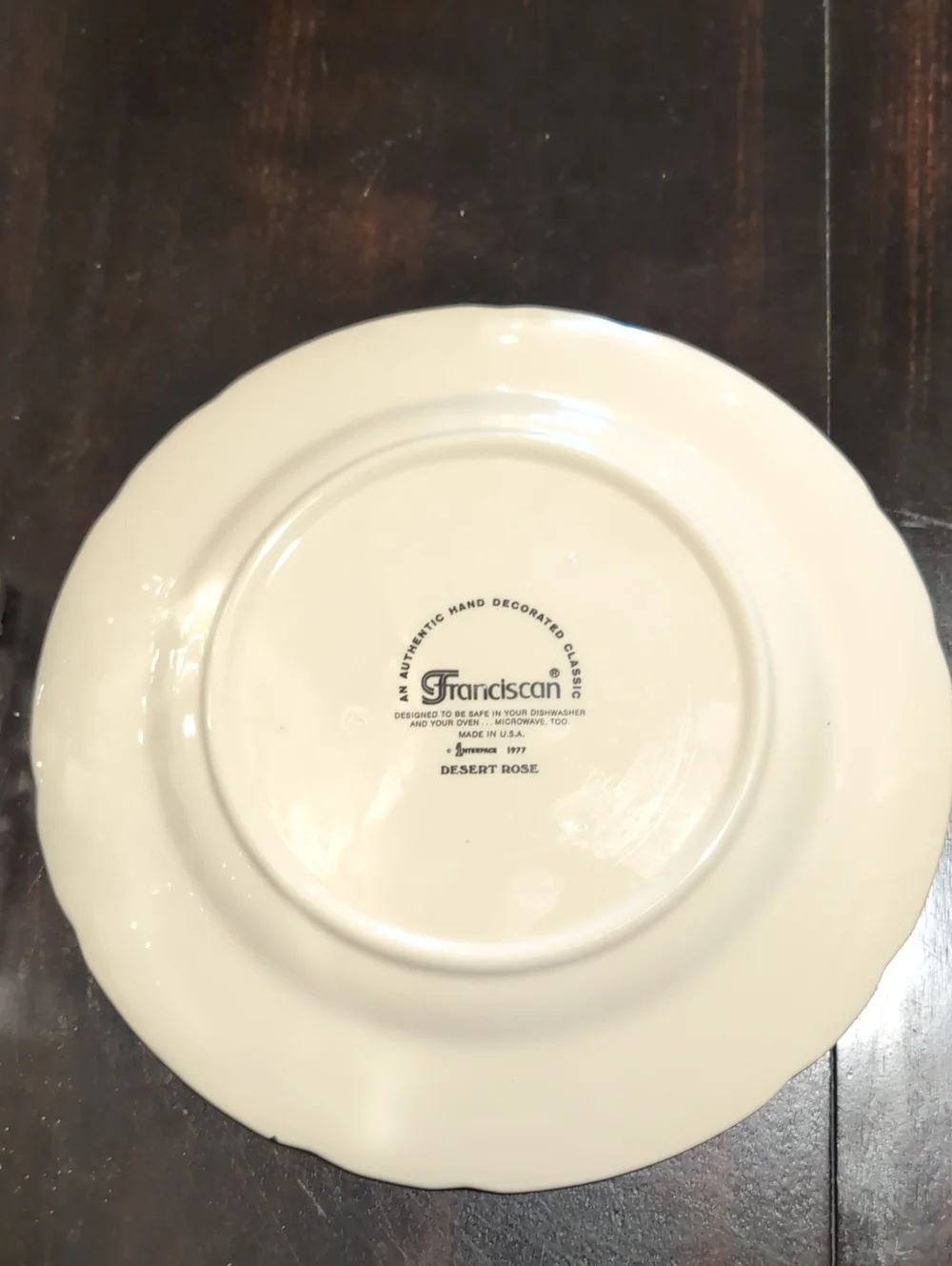 Set Of Two (2) Franciscan Desert Rose Dinner Plates 10.5
